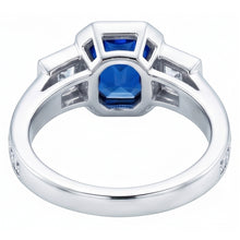 Afbeelding in Gallery-weergave laden, Edelsteen Bezel Set Stralende Saffier Ring Diamanten Sieraden 2,50 Karaat
