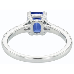 Edelsteen Blauwe Saffier Ring Baguette & Ronde Accenten 3,50 Karaat