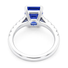 Afbeelding in Gallery-weergave laden, Edelsteen Blauwe Saffier Ring Baguette &amp; Ronde Accenten 3,50 Karaat
