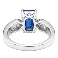 Afbeelding in Gallery-weergave laden, Edelsteen Blauwe Saffier Ring Triljoen &amp; Baguettes Geaccentueerd 3.50 Karaat
