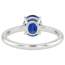 Afbeelding in Gallery-weergave laden, echte oval saffier 2karaat ring bovenaanzicht

