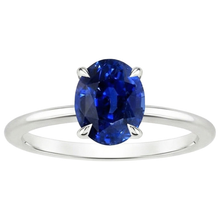Afbeelding in Gallery-weergave laden, echte oval saffier 2karaat ring profielweergave
