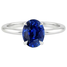 Afbeelding in Gallery-weergave laden, echte oval saffier 2karaat ring op wit
