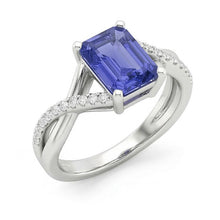 Afbeelding in Gallery-weergave laden, Edelsteen Emerald Sapphire Ring Gouden Infinity Shank Sieraden 3 karaat
