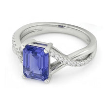 Afbeelding in Gallery-weergave laden, Edelsteen Emerald Sapphire Ring Gouden Infinity Shank Sieraden 3 karaat
