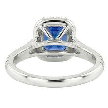 Afbeelding in Gallery-weergave laden, Edelsteen Halo Sapphire Ring 2.50 karaat mantel Set Natuurlijke echte diamant ( niet in het laboratorium gekweekt )en sieraden

