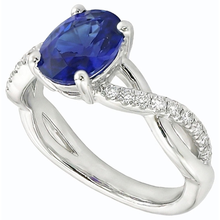 Afbeelding in Gallery-weergave laden, echte round diamant 4.50karaat ring zijaanzicht
