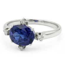 Afbeelding in Gallery-weergave laden, Edelsteen Ring Blauwe Saffier &amp; Diamanten 5 Stenen Sieraden 3.50 Karaat
