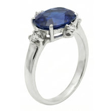 Afbeelding in Gallery-weergave laden, Edelsteen Ring Blauwe Saffier &amp; Diamanten 5 Stenen Sieraden 3.50 Karaat
