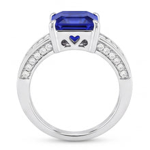 Afbeelding in Gallery-weergave laden, Edelsteen Ring Smaragd Saffier Stokbrood &amp; Ronde Diamanten 4.50 Karaat
