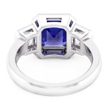 Afbeelding in Gallery-weergave laden, Edelsteen Sieraden 3 Stenen Stralende Saffier &amp; Asscher Diamanten 3 Karaat
