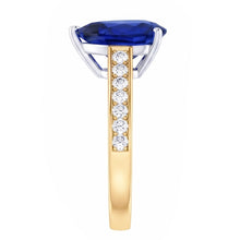 Afbeelding in Gallery-weergave laden, Edelsteen Sieraden Ceylon Sapphire Ring Kanaal Set Diamanten 4 Karaat
