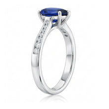 Afbeelding in Gallery-weergave laden, Edelsteen Sieraden Verlovingsring Peer Blauwe Saffier 2 Karaat
