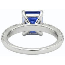 Afbeelding in Gallery-weergave laden, Edelsteen Smaragd Blauwe Saffier Ring Met Diamanten Accenten 2,50 Karaat
