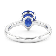Afbeelding in Gallery-weergave laden, Edelsteen Trouwring Blauwe Saffier &amp; Pave Set Diamanten 3 Karaat
