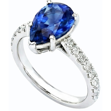 Afbeelding in Gallery-weergave laden, echte round saffier 3.50karaat ring close-up detail
