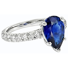Afbeelding in Gallery-weergave laden, echte round saffier 3.50karaat ring profielweergave
