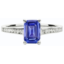 Afbeelding in Gallery-weergave laden, Edelsteen sieraden Ceylon saffier ring kanaal set Natuurlijke echte diamant ( niet in het laboratorium gekweekt )en 2 karaat
