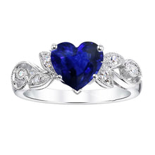 Afbeelding in Gallery-weergave laden, Edelsteen sieraden Vintage stijl saffier en Natuurlijke echte diamant ( niet in het laboratorium gekweekt )en ring 2,25 karaat
