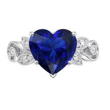 Afbeelding in Gallery-weergave laden, Edelsteen sieraden Vintage stijl saffier en Natuurlijke echte diamant ( niet in het laboratorium gekweekt )en ring 2,25 karaat
