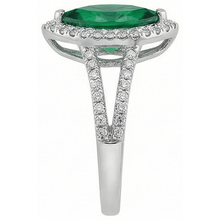 Afbeelding in Gallery-weergave laden, Edelsteenring 14K Marquise groene smaragd en ronde Natuurlijke echte diamanten ( niet in een laboratorium gekweekt ) 3,35 ct.
