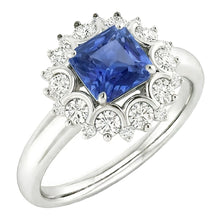 Afbeelding in Gallery-weergave laden, Edwardiaanse Saffier En Diamanten Ring
