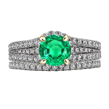 Afbeelding in Gallery-weergave laden, Smaragd Sieraadsteen Ring 2,50 karaat Bicolor 14K Goud – hoofdaanzicht
