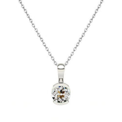 1 karaat Diamant Hanger Halsketting in 14K Witgoud