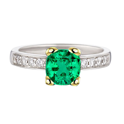 Geraffineerd Sieraadsteen Ring met GIA Gekeurd Fijne Smaragd – 3