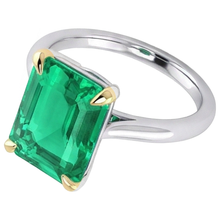 Afbeelding in Gallery-weergave laden, Smaragd Edelsteen Ring – hoekaanzicht
