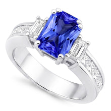 Afbeelding in Gallery-weergave laden, Emerald Diamond &amp; Sapphire Ring 3 stenen stijl 4.50 karaats kanaalset
