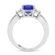 Afbeelding in Gallery-weergave laden, Emerald Diamond &amp; Sapphire Ring 3 stenen stijl 4.50 karaats kanaalset
