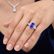 Afbeelding in Gallery-weergave laden, Emerald Diamond &amp; Sapphire Ring 3 stenen stijl 4.50 karaats kanaalset
