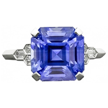 Afbeelding in Gallery-weergave laden, IGI GECERTIFICEERDE Smaragd Edelsteen Saffier Ring 6.50 Karaat Met Taps Toelopende Baguette Accenten
