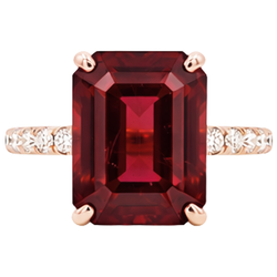 Smaragd Robijn Edelsteen Natuurlijke uit de aarde gewonnen Diamanten Trouwring 11.25 Karaat Roségoud 14K