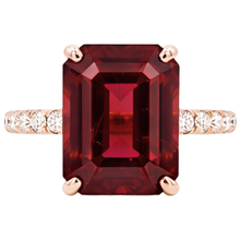 Afbeelding in Gallery-weergave laden, Smaragd Robijn Edelsteen Natuurlijke uit de aarde gewonnen Diamanten Trouwring 11.25 Karaat Roségoud 14K
