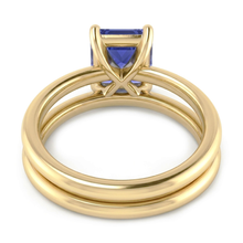 Afbeelding in Gallery-weergave laden, Emerald Sapphire verlovingsring bezet met geelgouden band 1,50 karaat
