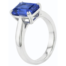 Afbeelding in Gallery-weergave laden, Emerald Solitaire Ring met blauwe saffier 3 karaats tandenset
