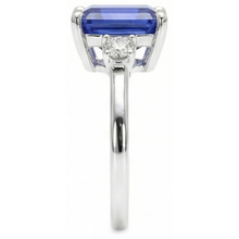 Afbeelding in Gallery-weergave laden, Emerald &amp; Round Cut 3 Ct Ceylon Sapphire Diamonds Ring Wit Goud 14K
