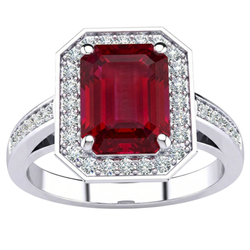 Smaragd Robijn IGI GECERTIFICEERDE Diamanten Ring 11 Karaat Witgoud 14K Prong Gezet Juweel