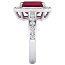 Afbeelding in Gallery-weergave laden, Smaragd Robijn IGI GECERTIFICEERDE Diamanten Ring 11 Karaat Witgoud 14K Prong Gezet Juweel
