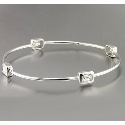 Emerald Cut Echt Diamond Bangle 2 Karaats Sieraden