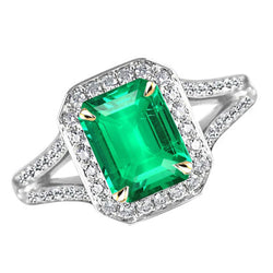 Schitterend Gespleten Band Fijne Smaragd Edelsteen Ring – 2