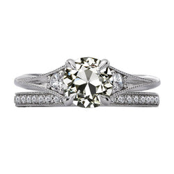 Antiek Cushion Diamant Aanzoek Ring – 3,50 karaat in 14K Witgoud