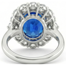 Afbeelding in Gallery-weergave laden, IGI GECERTIFICEERDE Enorme Victoriaanse Saffier Halo Ring
