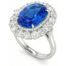 Afbeelding in Gallery-weergave laden, IGI GECERTIFICEERDE Enorme Victoriaanse Saffier Halo Ring
