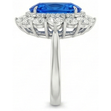Afbeelding in Gallery-weergave laden, IGI GECERTIFICEERDE Enorme Victoriaanse Saffier Halo Ring
