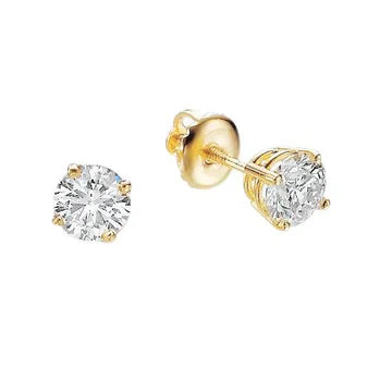 F VS1 2,50 Karaat Sprankelende Echt Diamanten Oorbellen 14K Geel Goud