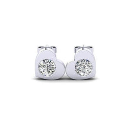 F Vs1 Ronde Geslepen 2,50 Ct Echt Diamanten Hartvorm Oorknopjes