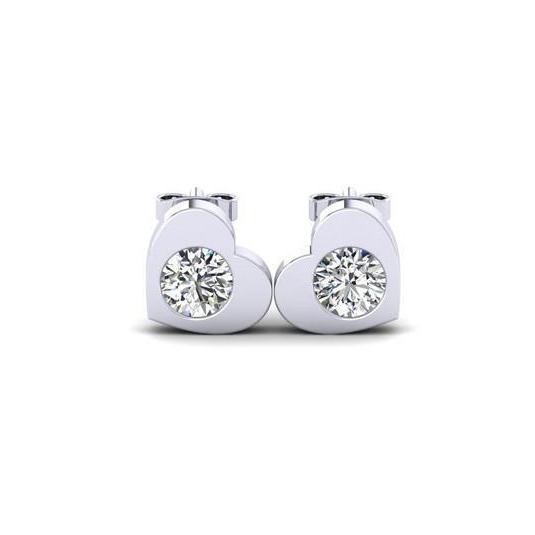 F Vs1 Ronde Geslepen 2,50 Ct Echt Diamanten Hartvorm Oorknopjes